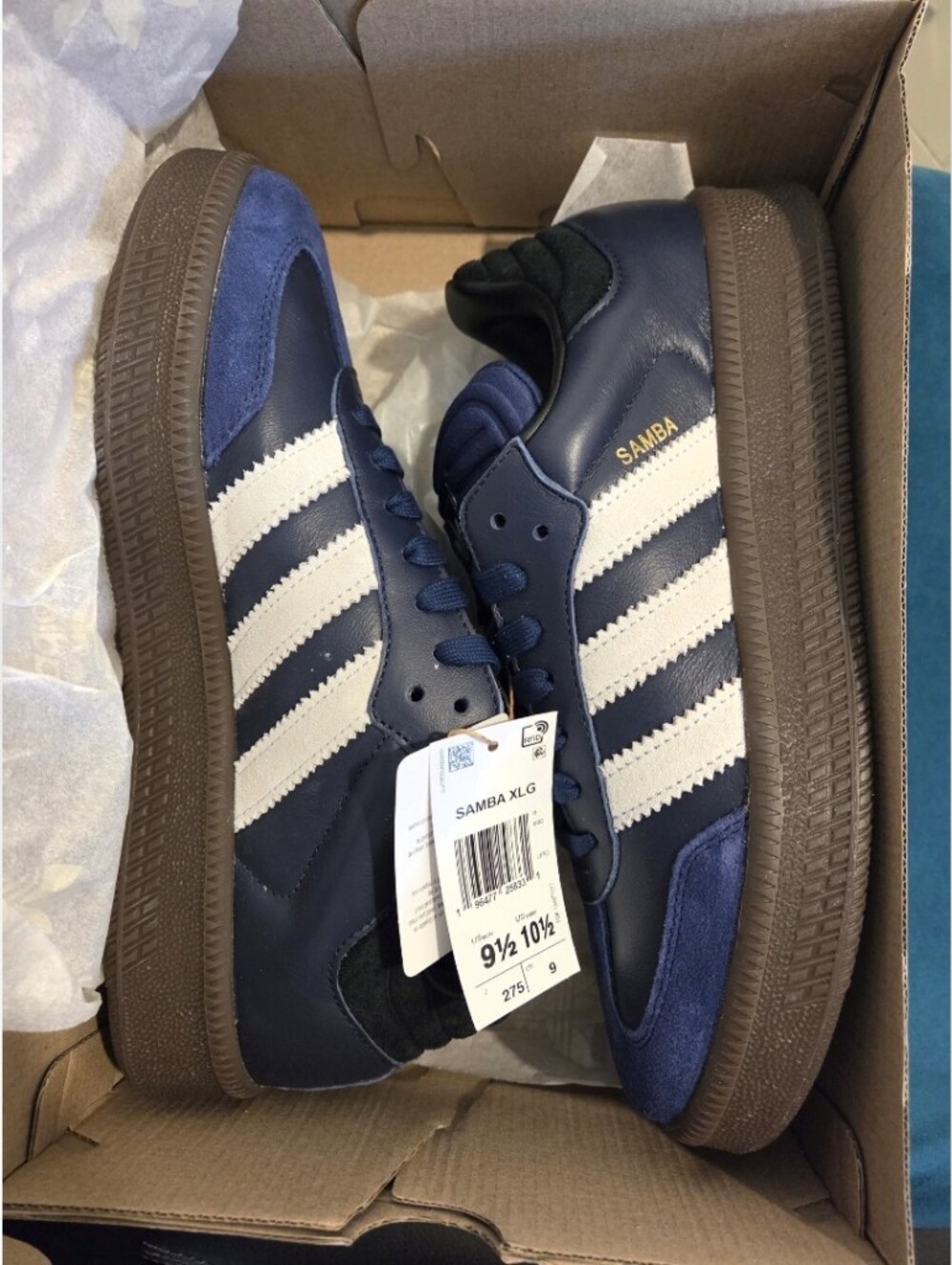 Adidas Originals Samba XLG Dark Blue Gum Men Unisex Men's Sz 9.5 Wmns Sz 10.5 - Picture 7 of 9